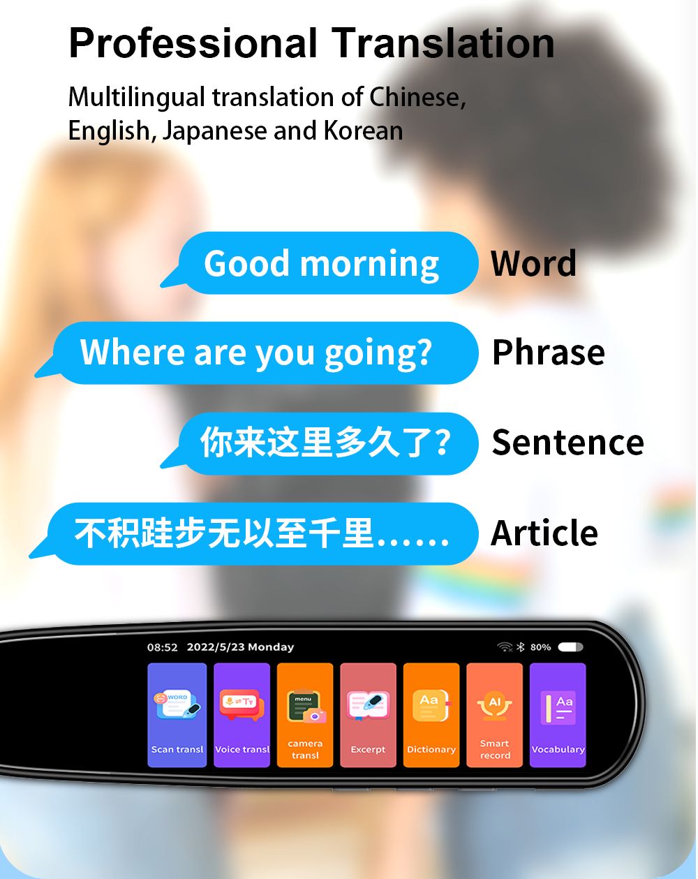 Precision 112 Language Translation And Reading Pen - Instant Text And Speech Translator | Lersk