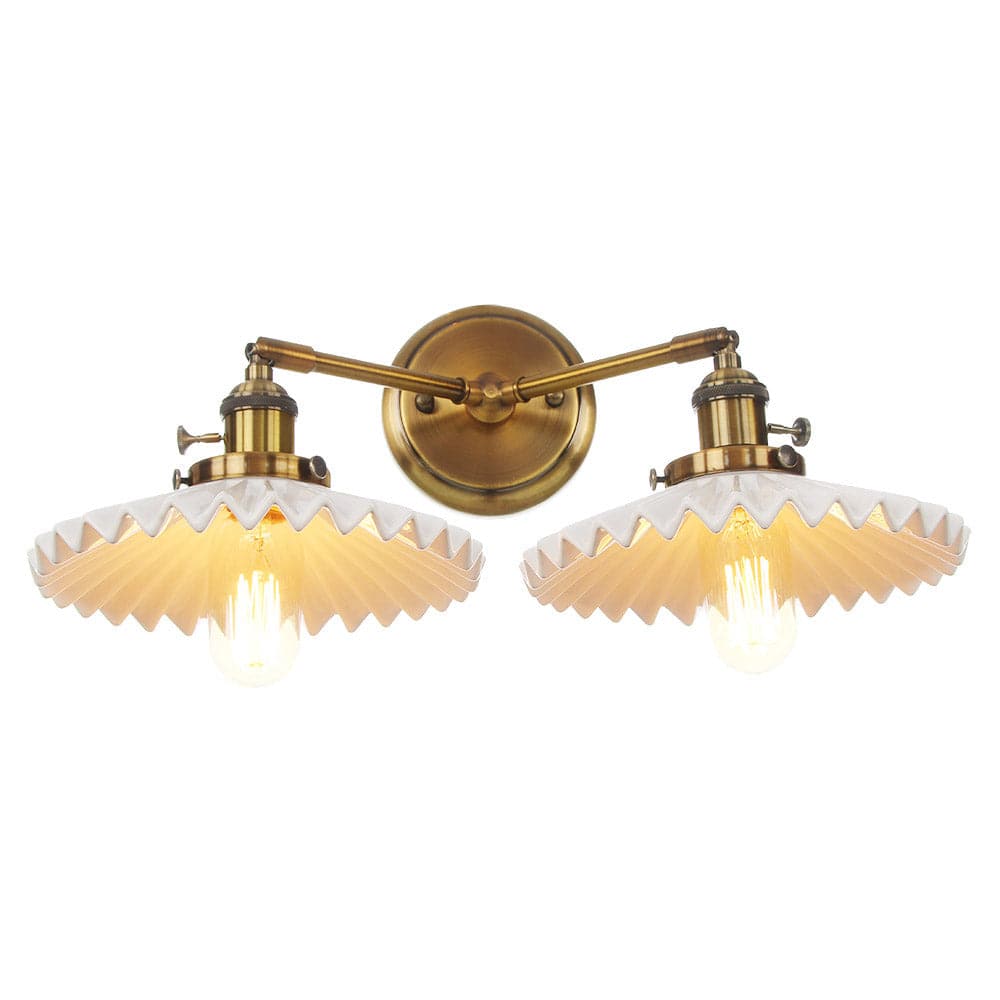 Aurelia Keramik-Wandlampe mit zwei Schirmen, Antikgold | Lersk