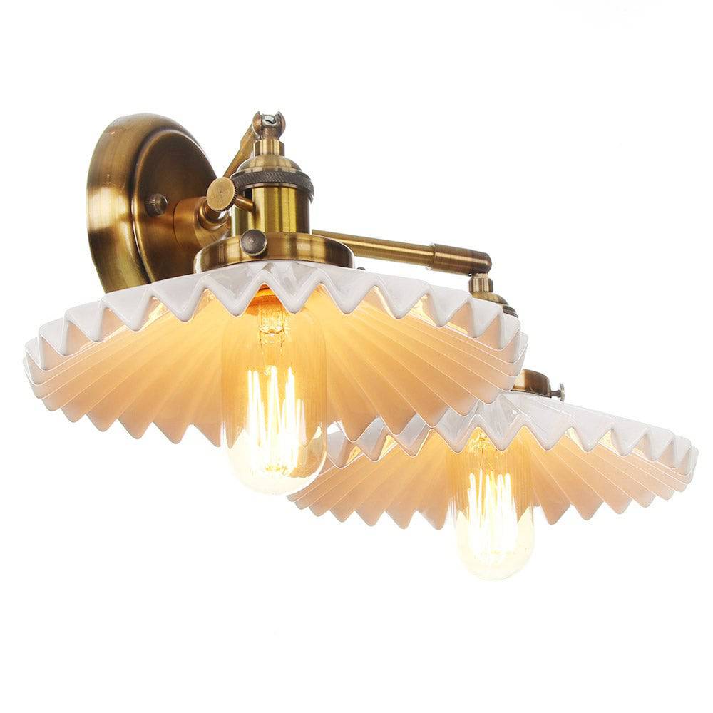 Aurelia Keramik-Wandlampe mit zwei Schirmen, Antikgold | Lersk