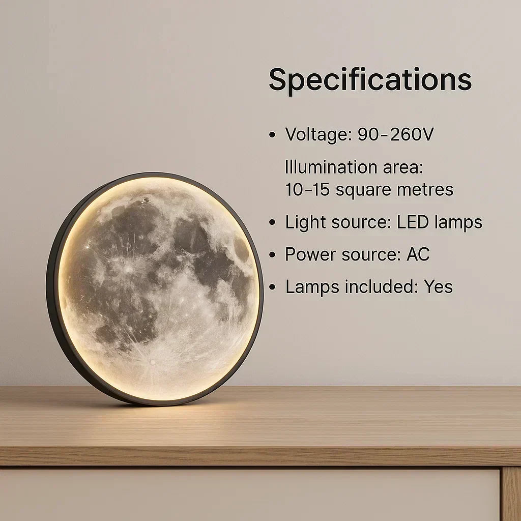 NovaLume Moon Glow LED Lamp With Dimmer for Cozy Bedroom Ambience