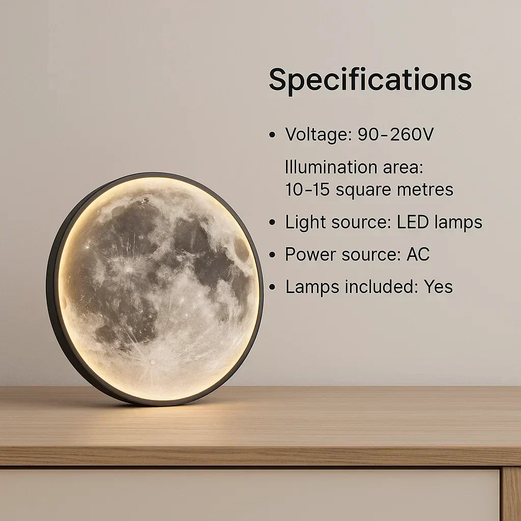 NovaLume Moon Glow LED-lampe med dæmper til hyggelig soveværelsesstemning | Lersk
