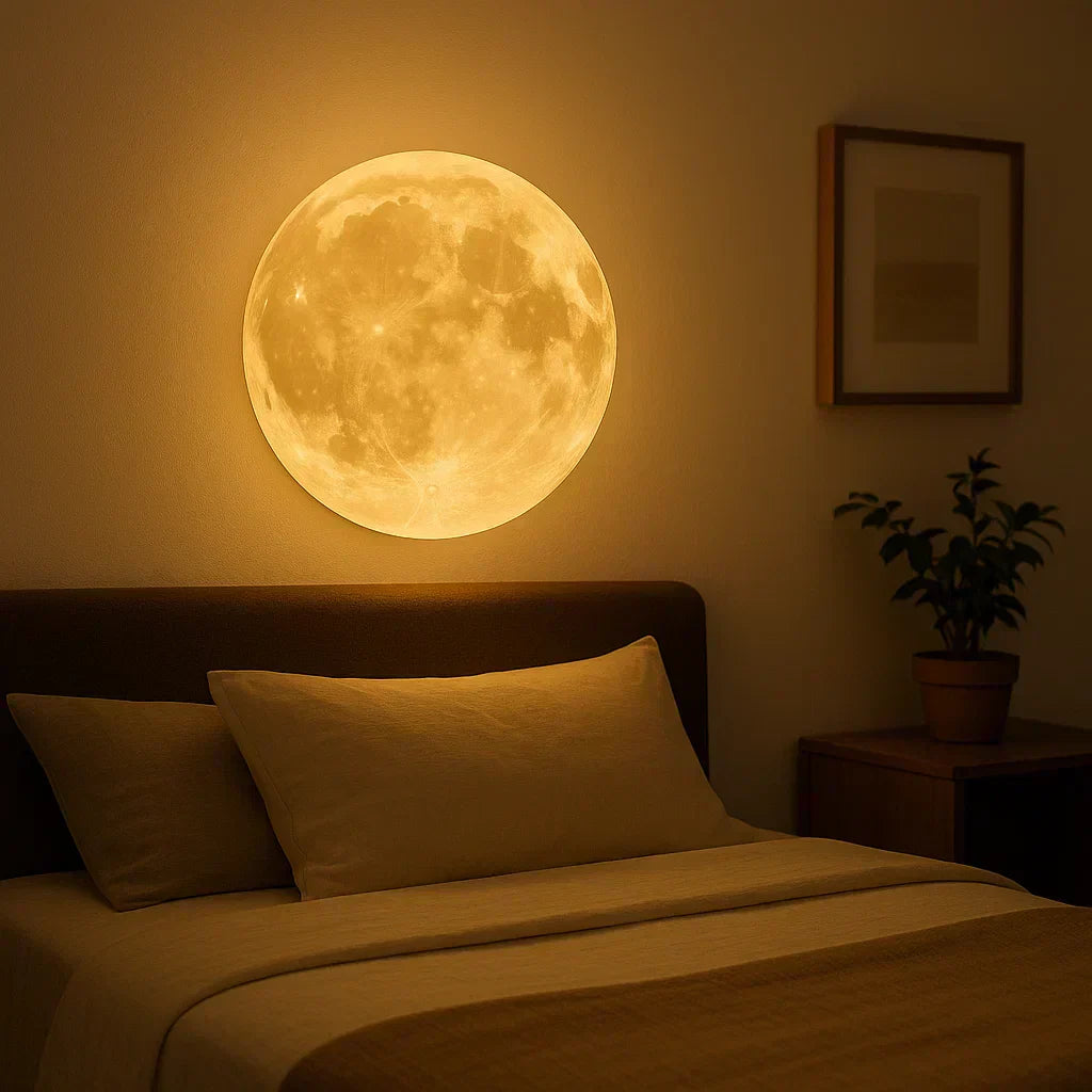 NovaLume Moon Glow LED-lampe med dæmper til hyggelig soveværelsesstemning | Lersk