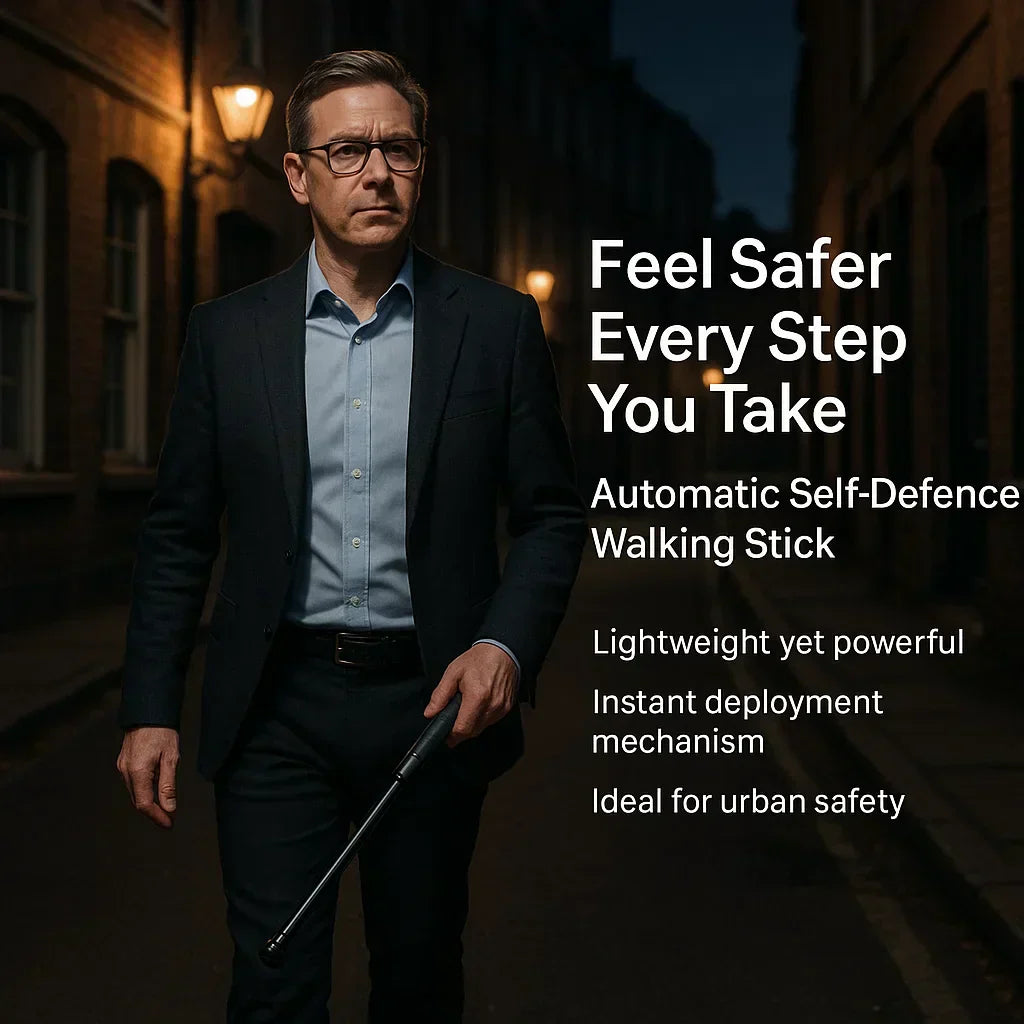 Automatic Self-Defense Walking Stick With Anti-Slip Grip | Lersk