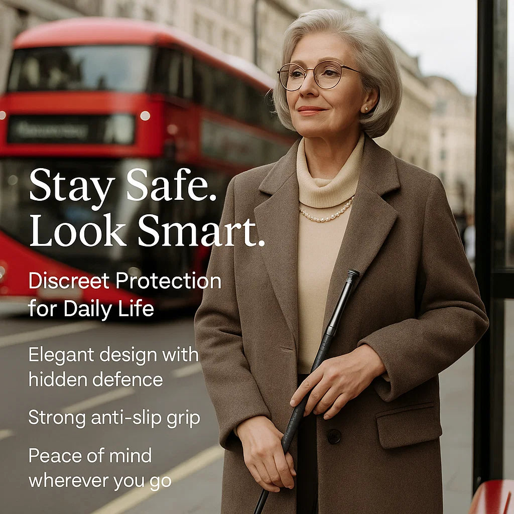 Automatic Self-Defense Walking Stick With Anti-Slip Grip | Lersk