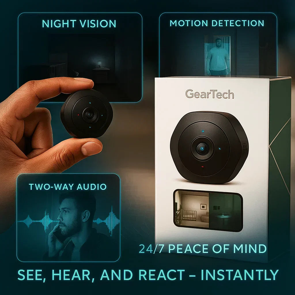 Nexara Mini WiFi Sikkerhedskamera 1080P HD Natvision 30 Fod Tovejskommunikation | Lersk