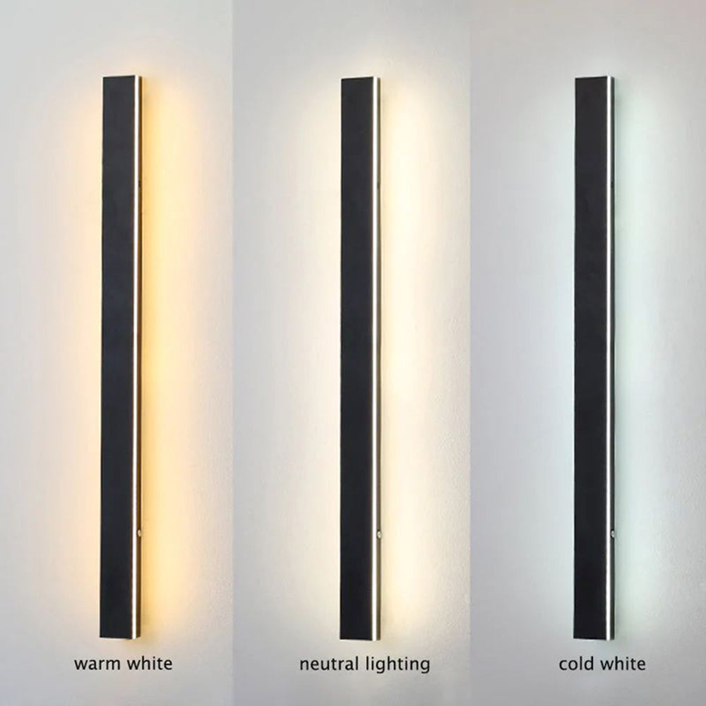 Nyx lineært udendørs væglampe sort LED finish udgave | Lersk