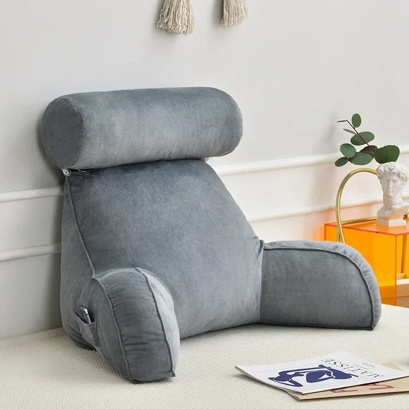Backrest Pillow With Arms And Headrest For Readers Ergonomic Support | Lersk