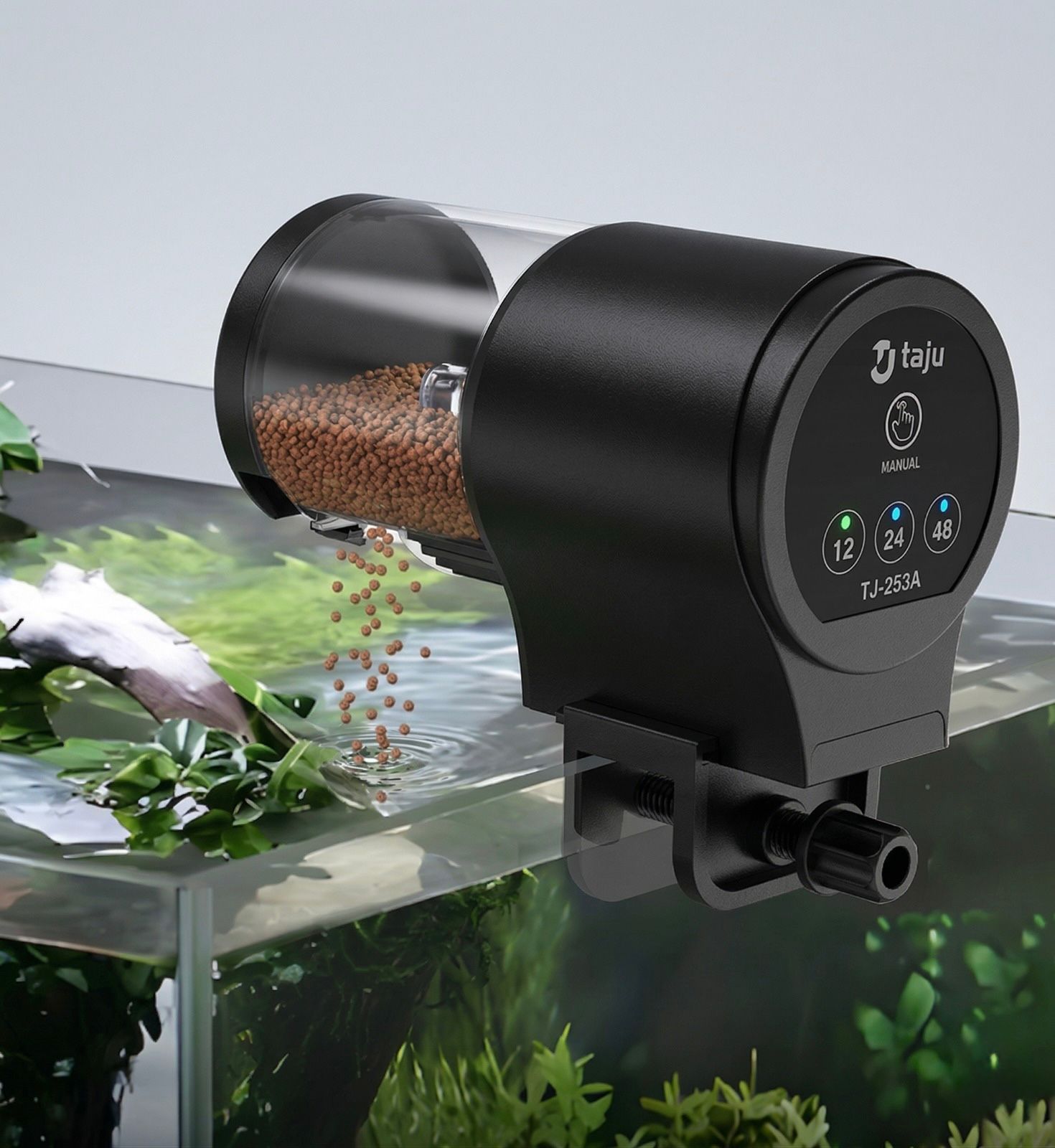 Fish Tank Feeder with Programmable Timer, IP66 Waterproof Housing and 100ml Capacity for Fish and Turtles | Lersk