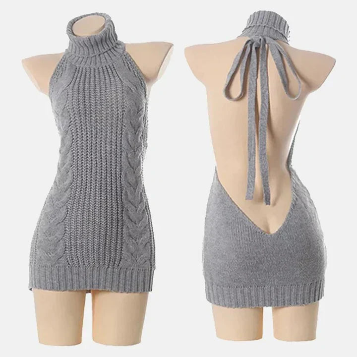 Bold Backless Off-Shoulder Knit Sweater for Nightlife | Lersk