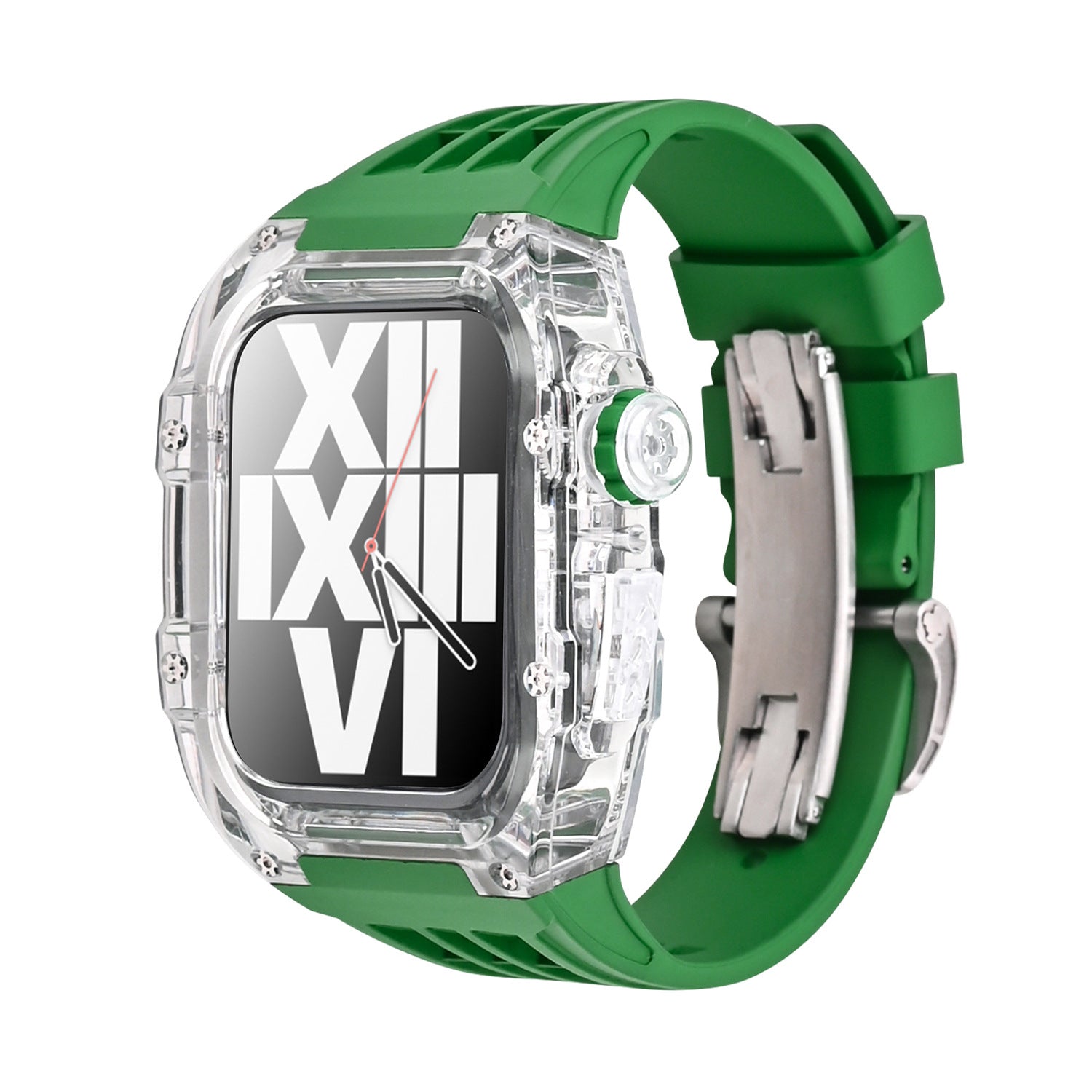 Série Korvel Glacier V30 | Kit de Retrofit com Caixa Transparente e Correia de Fluororubber para Apple Watch | Lersk