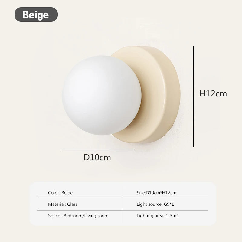 Nordická LED skleněná nástěnná lampa Elegantní minimalistické nástěnné svítidlo se základnou G9 do ložnice | Lersk