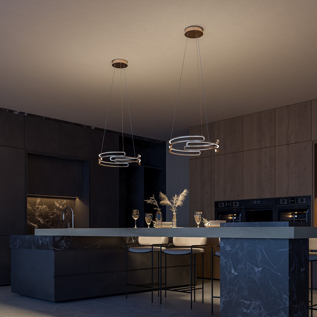 Průmyslová závěsná lampa Quorra Steel LED osvětlení série | Lersk