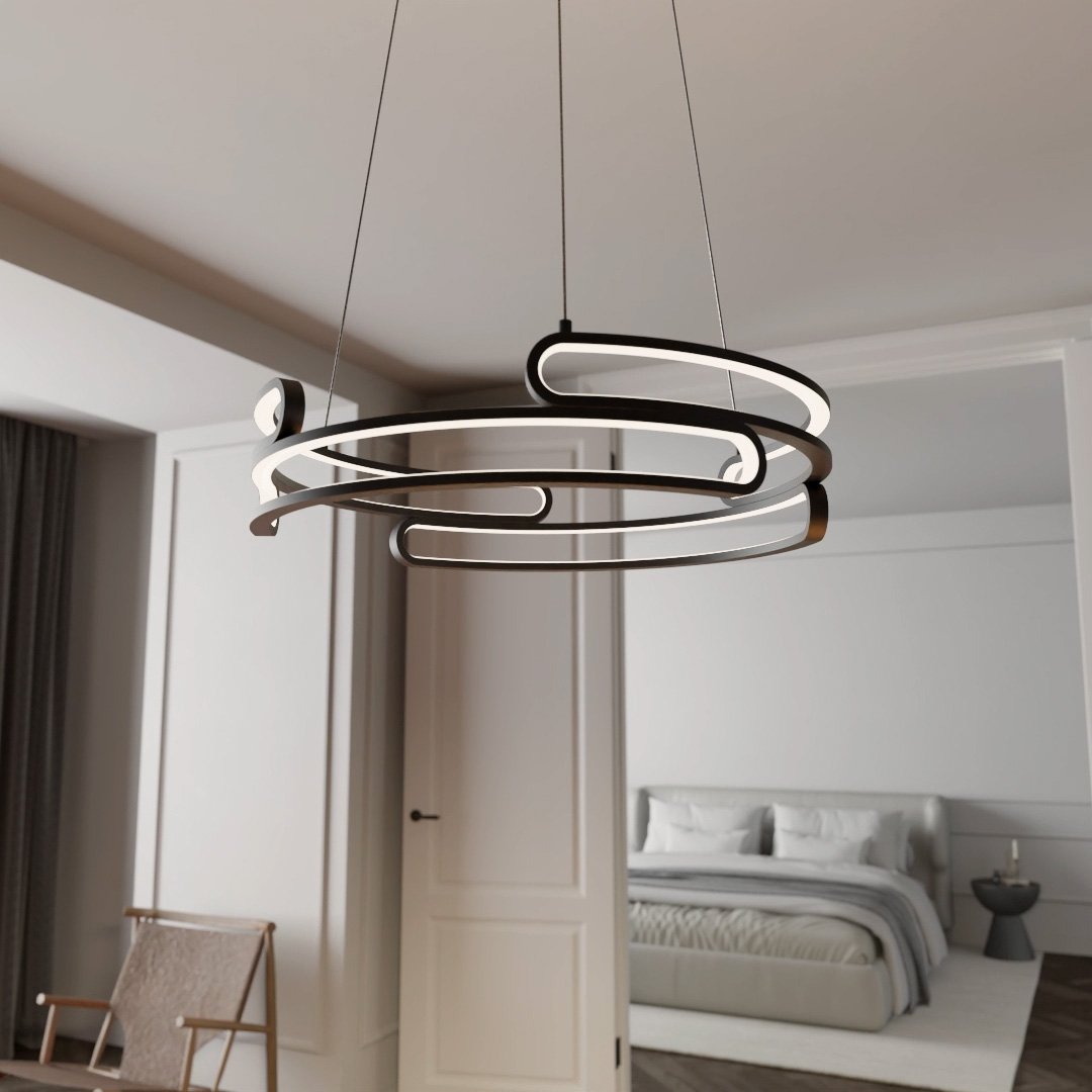 Průmyslová závěsná lampa Quorra Steel LED osvětlení série | Lersk