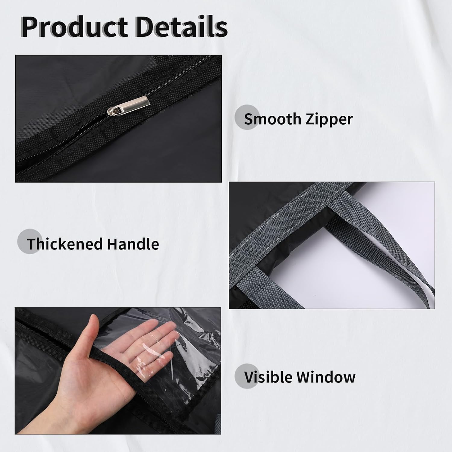 Housse de rangement longue 180 cm pour vêtements, sac à robe avec fermeture éclair et fenêtre Achetez 1, obtenez 1 gratuit | Lersk