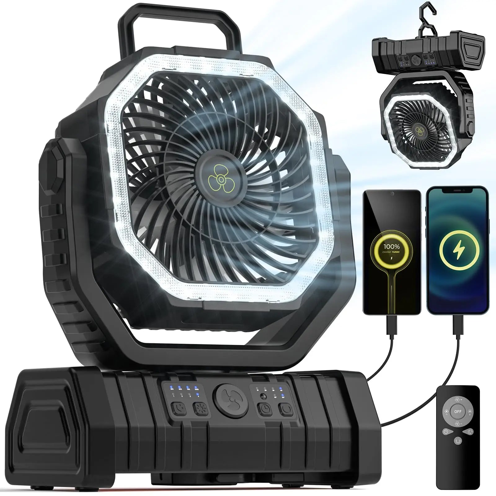 TrailBreeze 20000mAh Camp Fan With LED Light Powerbank | Lersk
