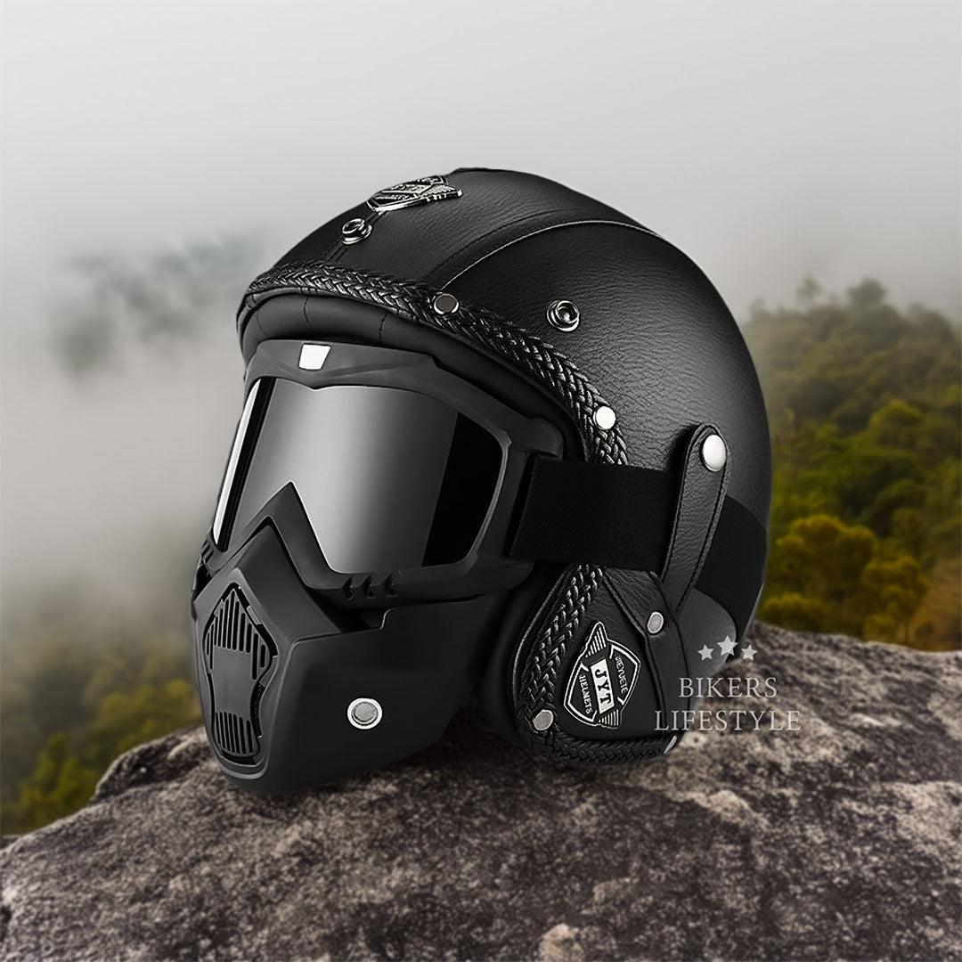 MotoJet Retro Helmet DOT ECE Certified for Vintage Chopper Riders | Lersk
