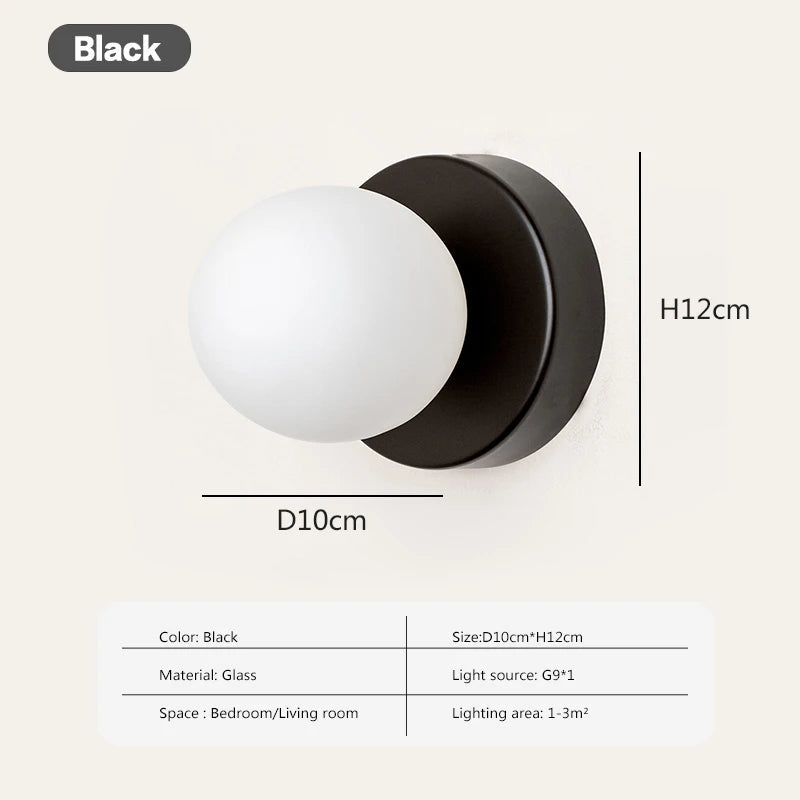 Nordická LED skleněná nástěnná lampa Elegantní minimalistické nástěnné svítidlo se základnou G9 do ložnice | Lersk