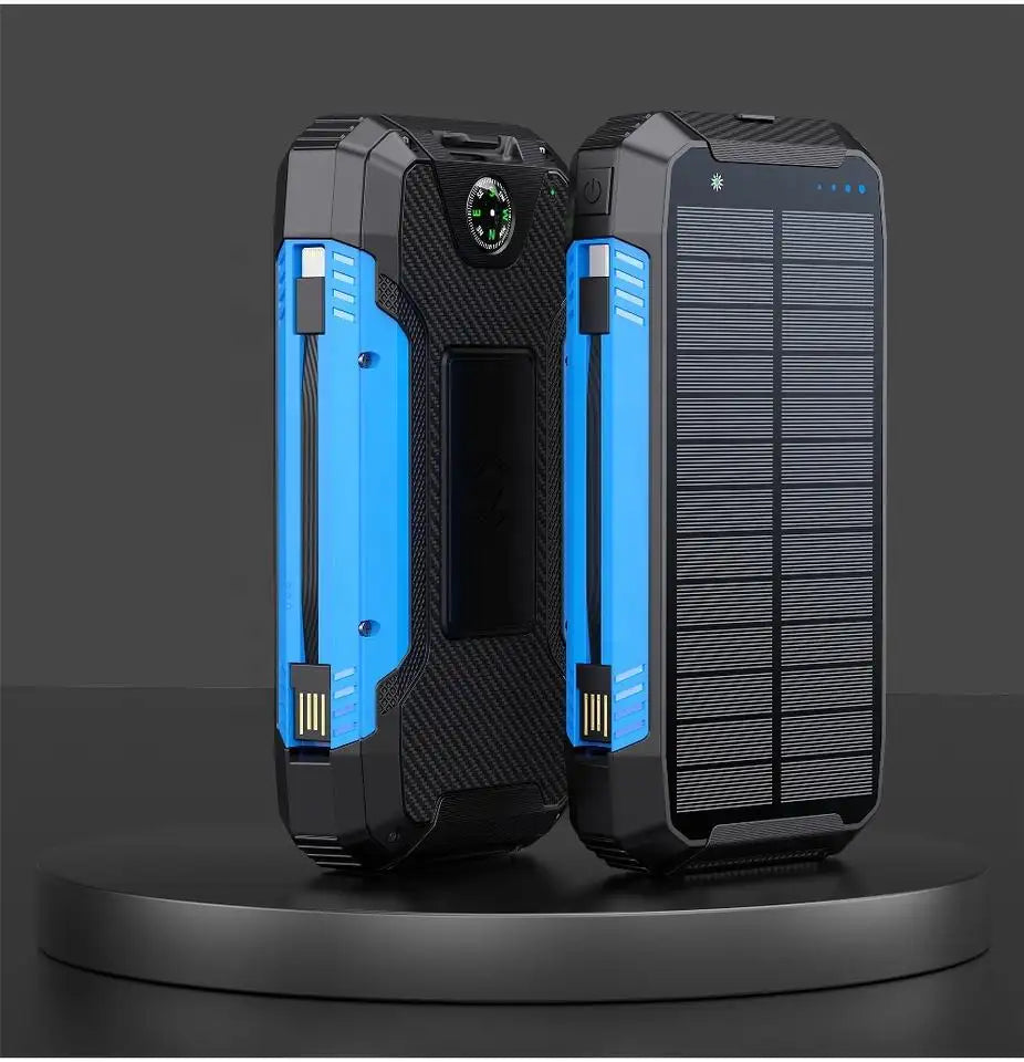 EclipseVolt 30.000mAh vandtæt solcelle-powerbank med 2 USB-porte og 5W Qi-pude | Lersk