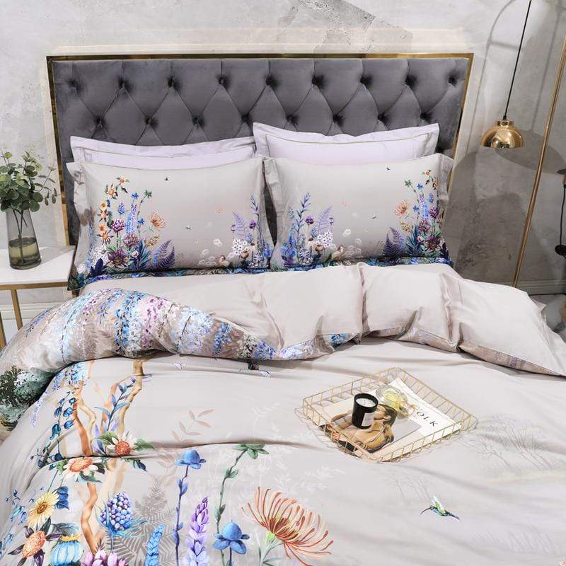 Aurelia Egyptian Cotton Bedding Set With Floral Print | Lersk