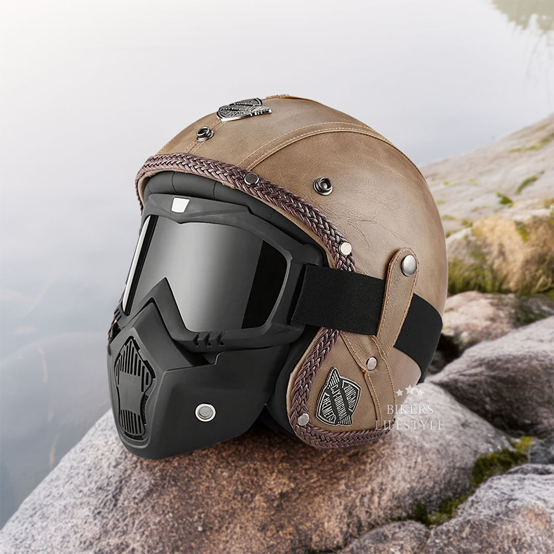MotoJet Retro Helmet DOT ECE Certified for Vintage Chopper Riders | Lersk