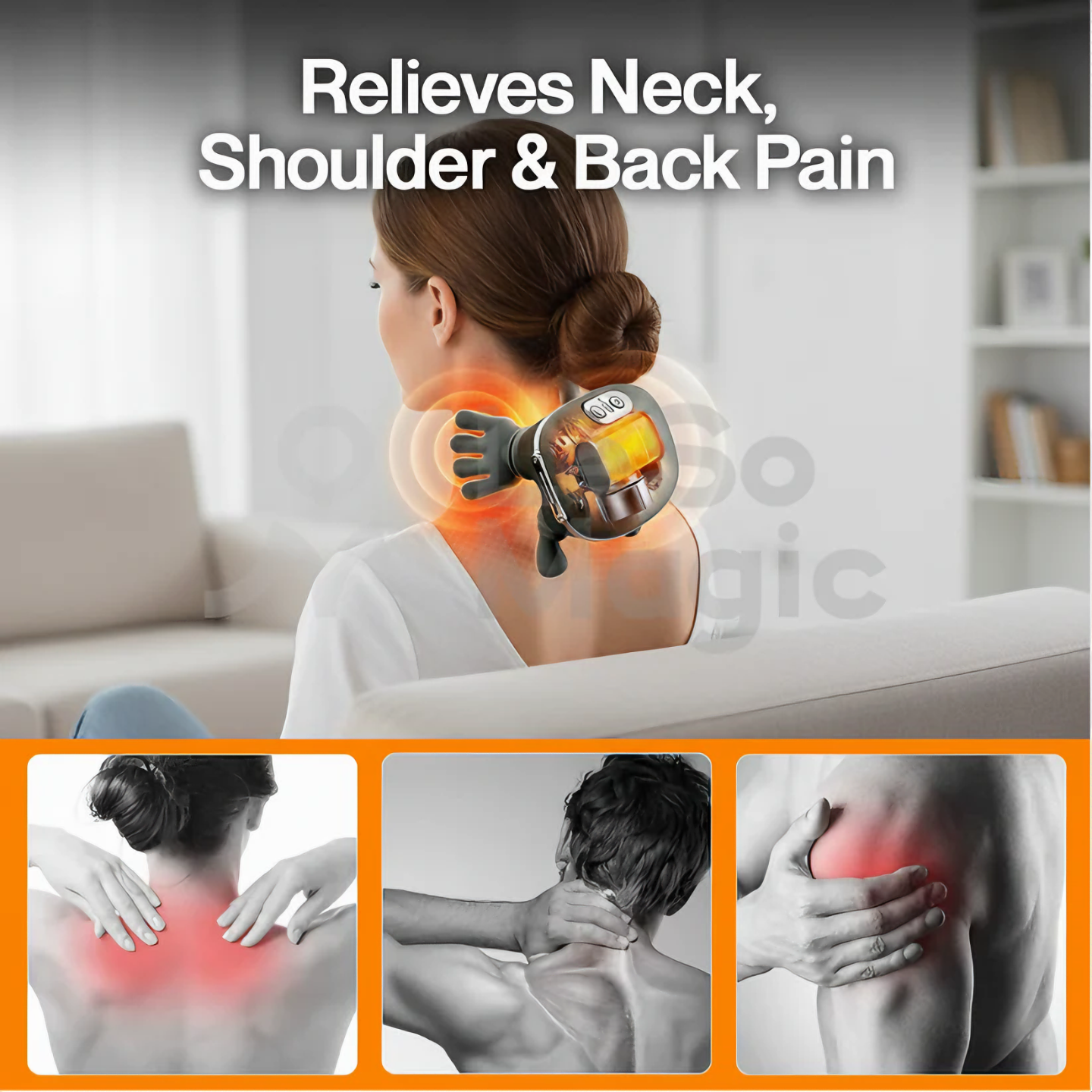 Appareil de massage cervical chauffant et pétrissant | Soulagement profond en quelques minutes | Lersk