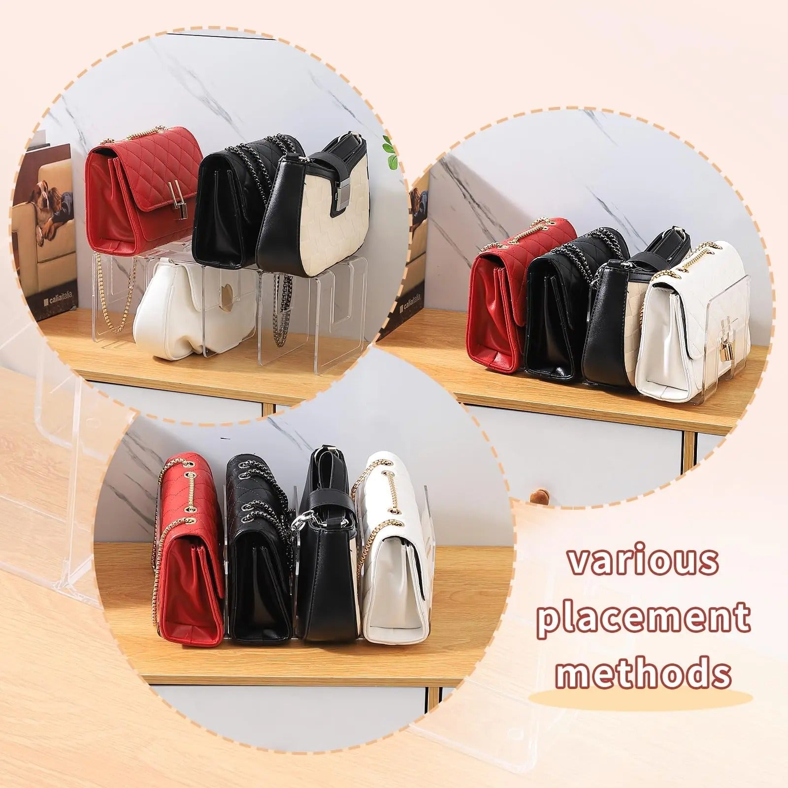 Clear Acrylic Purse Organizer Shelves For Purses In Order | Lersk