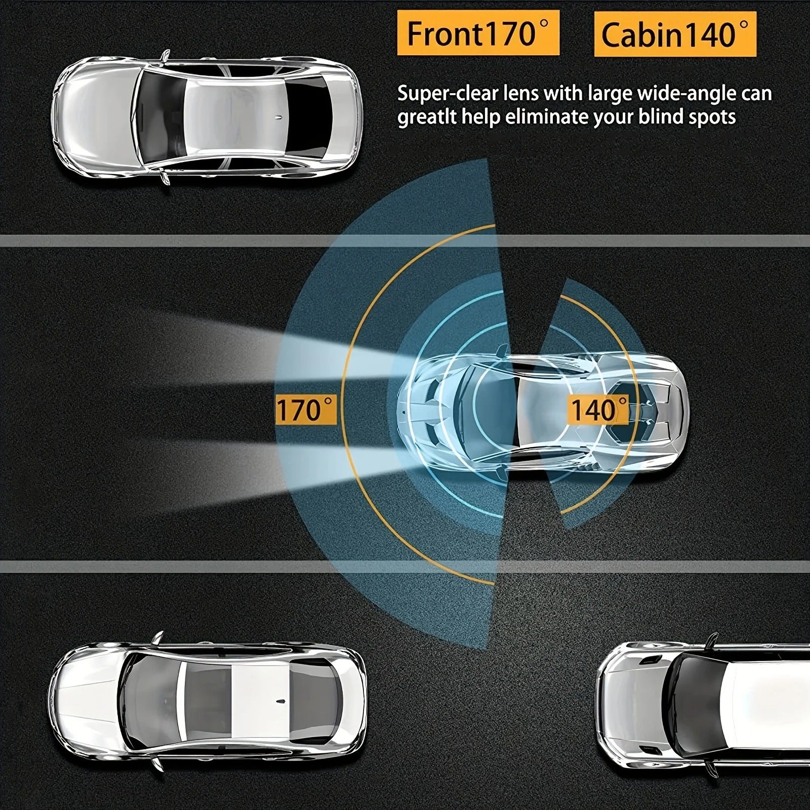 Dash Cam Doppia WiFi 1080P Anteriore e Interna con Visione Notturna IR | Lersk