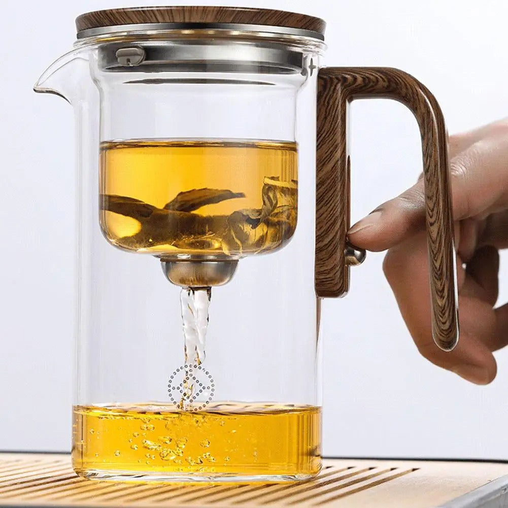 LumiGlass Teapot With Magnetic Filter And Wooden Handle | Lersk