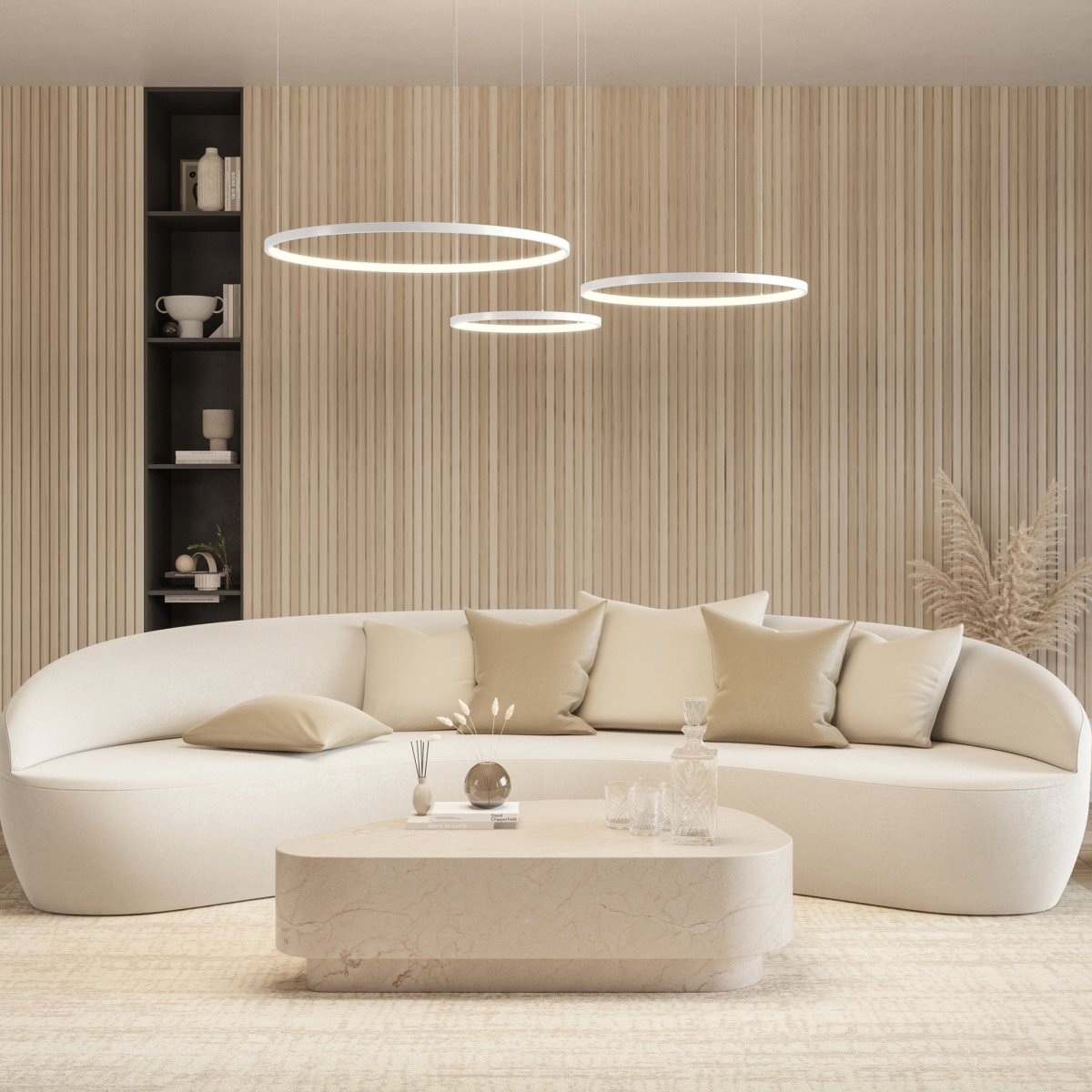 Suspension à LED AureaHalo à trois anneaux avec télécommande | Lersk