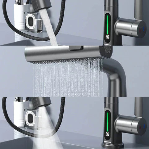 Aqualine FluxPull Pull Out Faucet With 60 cm Extendable Hose And 360 Swivel | Lersk
