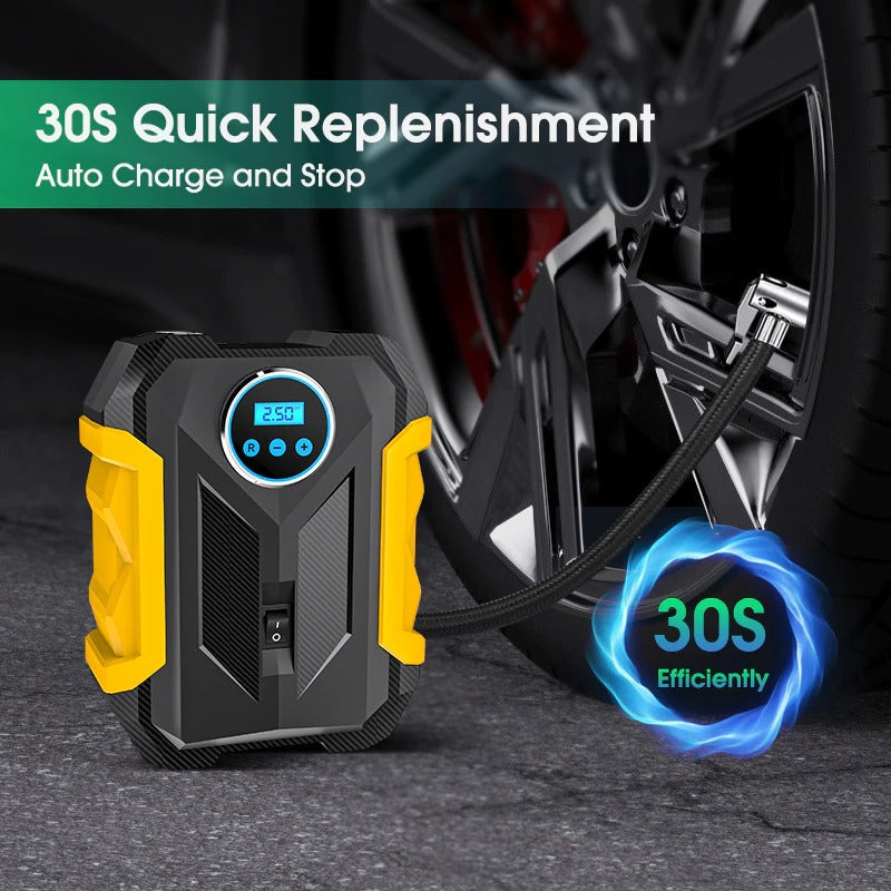 PulseGo Compressore Portatile Compatto per Pneumatici per Auto e Bici | Lersk