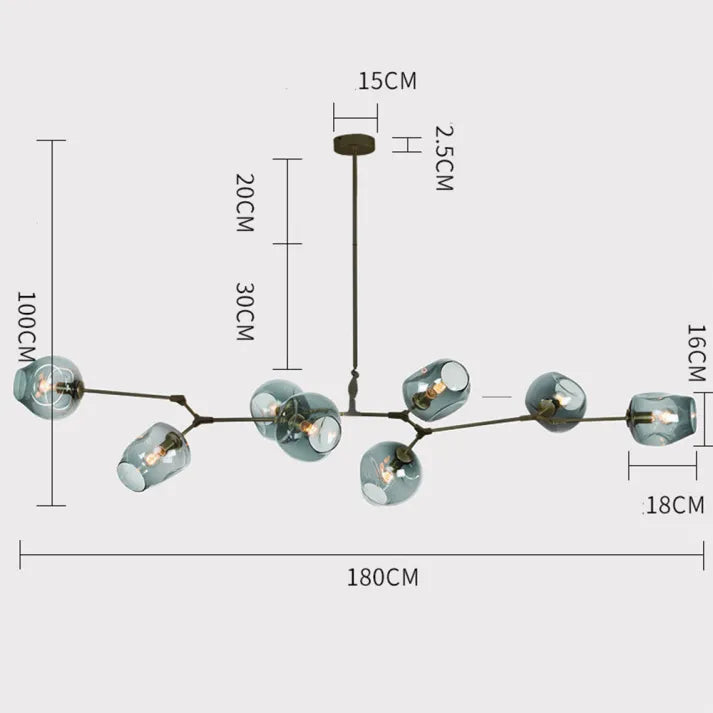 LustraNova Glass Bubble Pendant Light With Branching Arms Ambient Lighting | Lersk