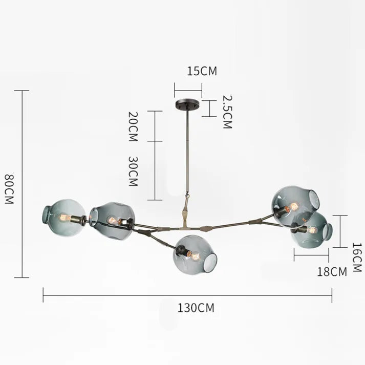 LustraNova Glass Bubble Pendant Light With Branching Arms Ambient Lighting | Lersk
