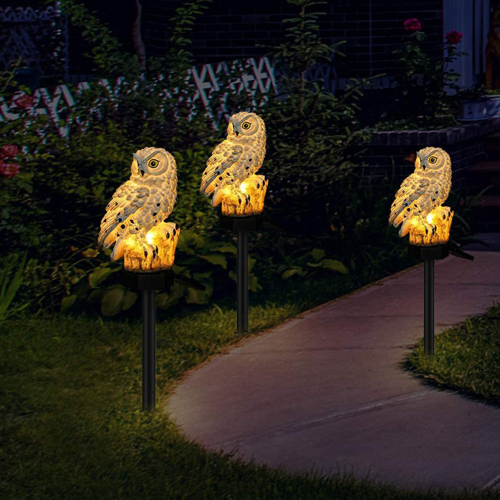 Conjunto de Coruja Solar LED para Jardim Encantado, Exterior, para Pátio, Caminho e Iluminação de Jardim | Lersk