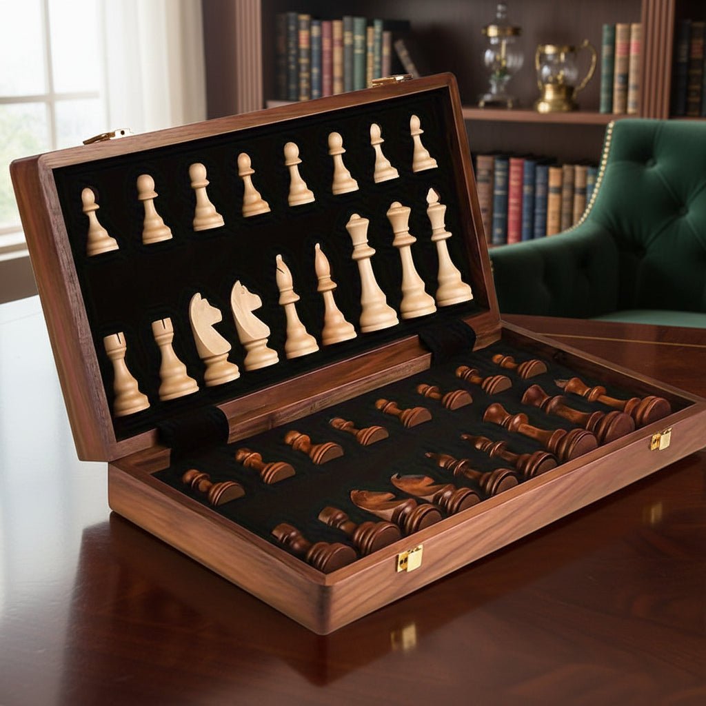 Set di Scacchi in Legno con Scacchiera da Torneo e Pedine Classiche | Lersk