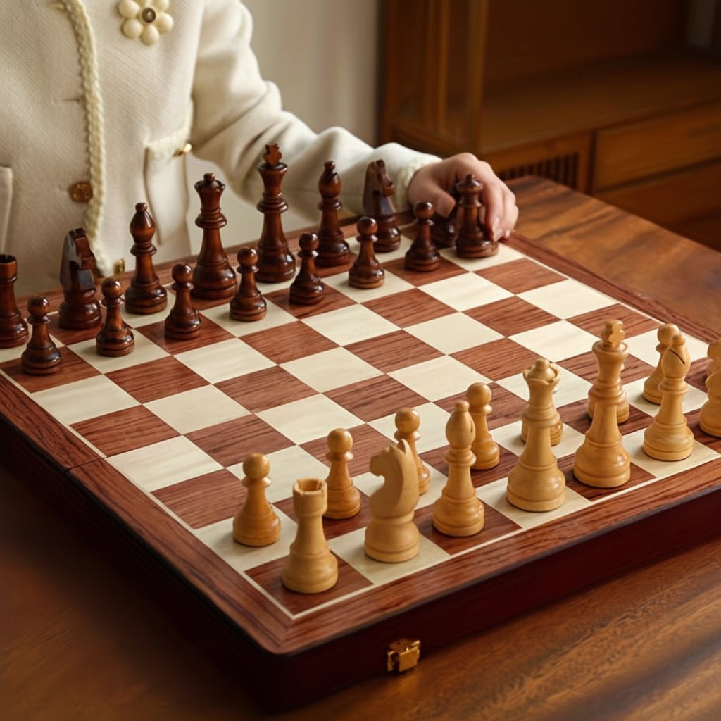 Set di Scacchi in Legno con Scacchiera da Torneo e Pedine Classiche | Lersk