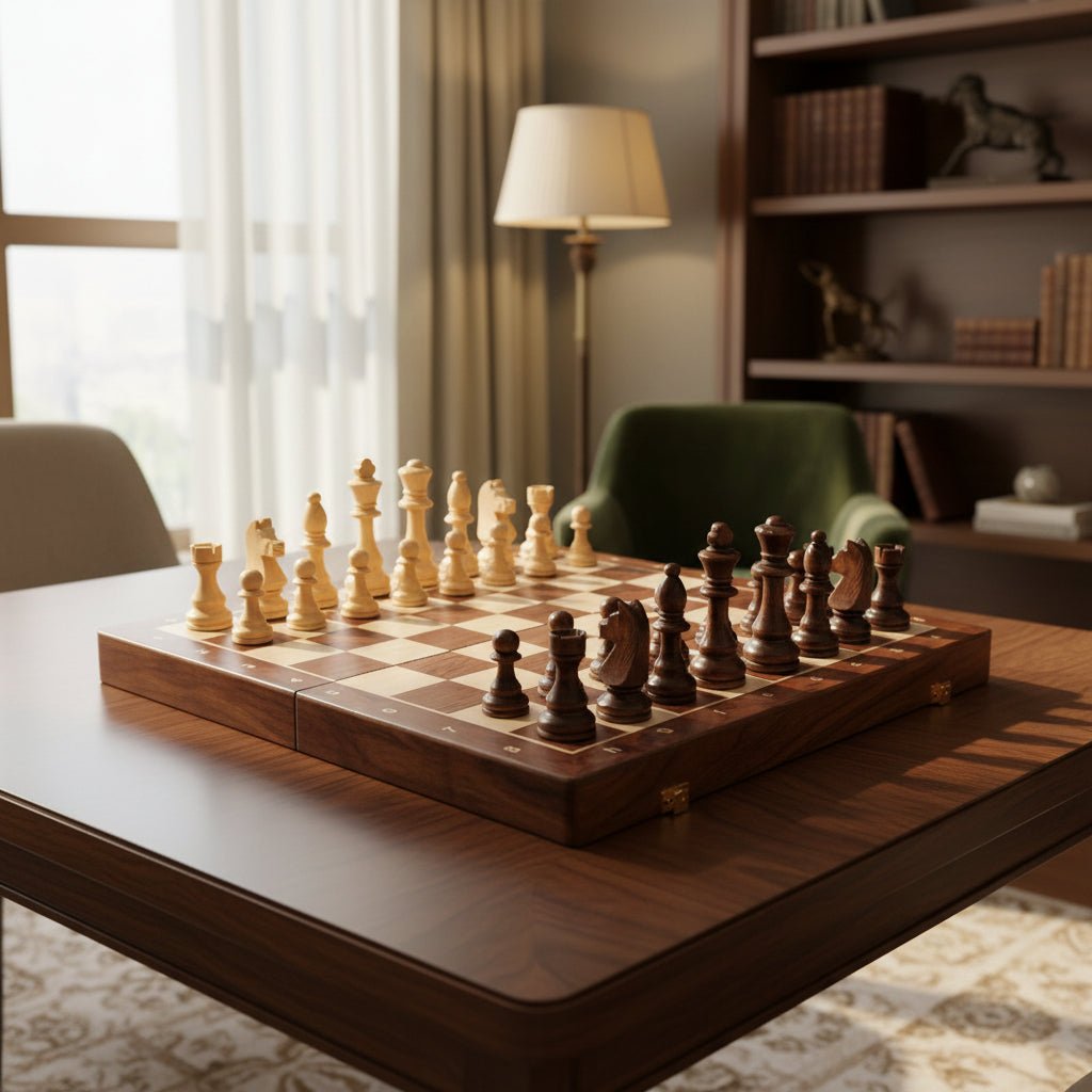 Set di Scacchi in Legno con Scacchiera da Torneo e Pedine Classiche | Lersk