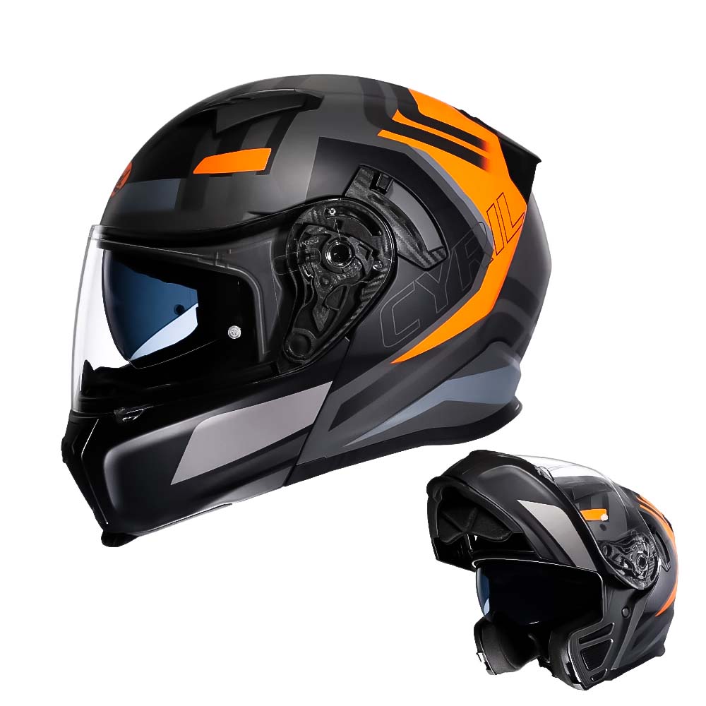 Capacete Modular Flip Up com Dupla Viseira Certificado DOT ECE com Forro Removível para Motociclistas | Lersk