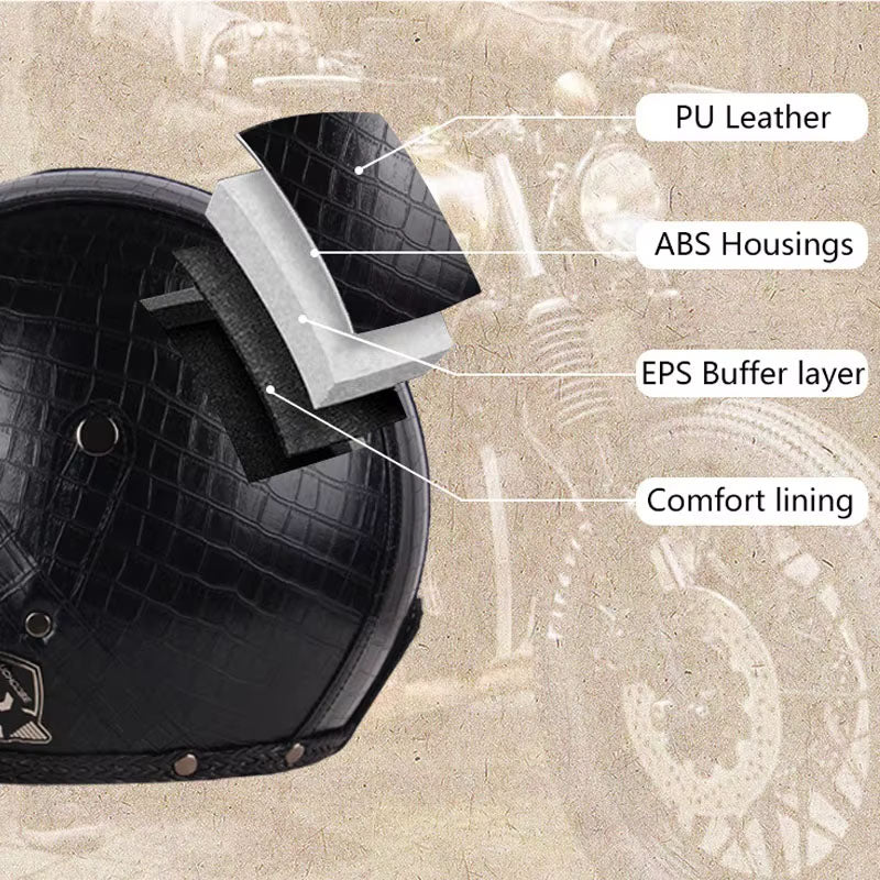MotoJet Retro Helmet DOT ECE Certified for Vintage Chopper Riders | Lersk