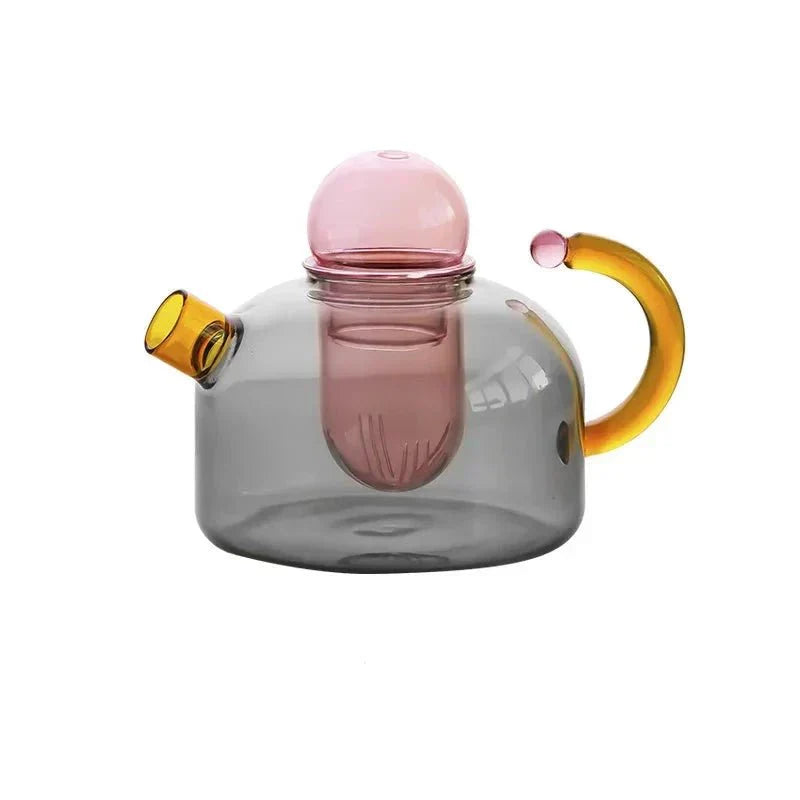 Glass Teapot Set With Contrasting Finish And Optional Mug With Built In Filter | Lersk