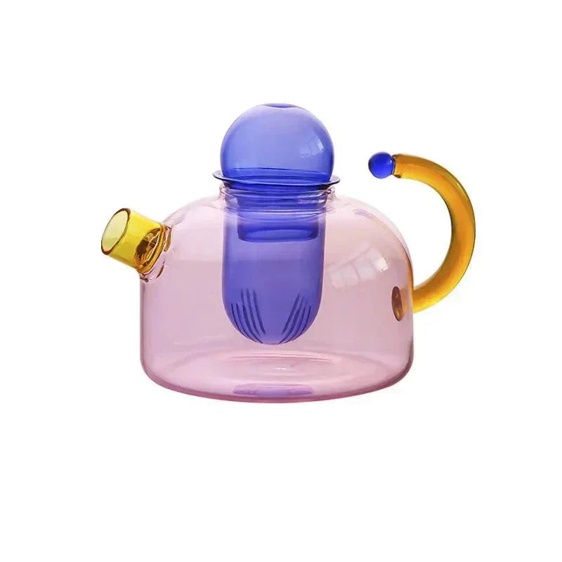 Glass Teapot Set With Contrasting Finish And Optional Mug With Built In Filter | Lersk