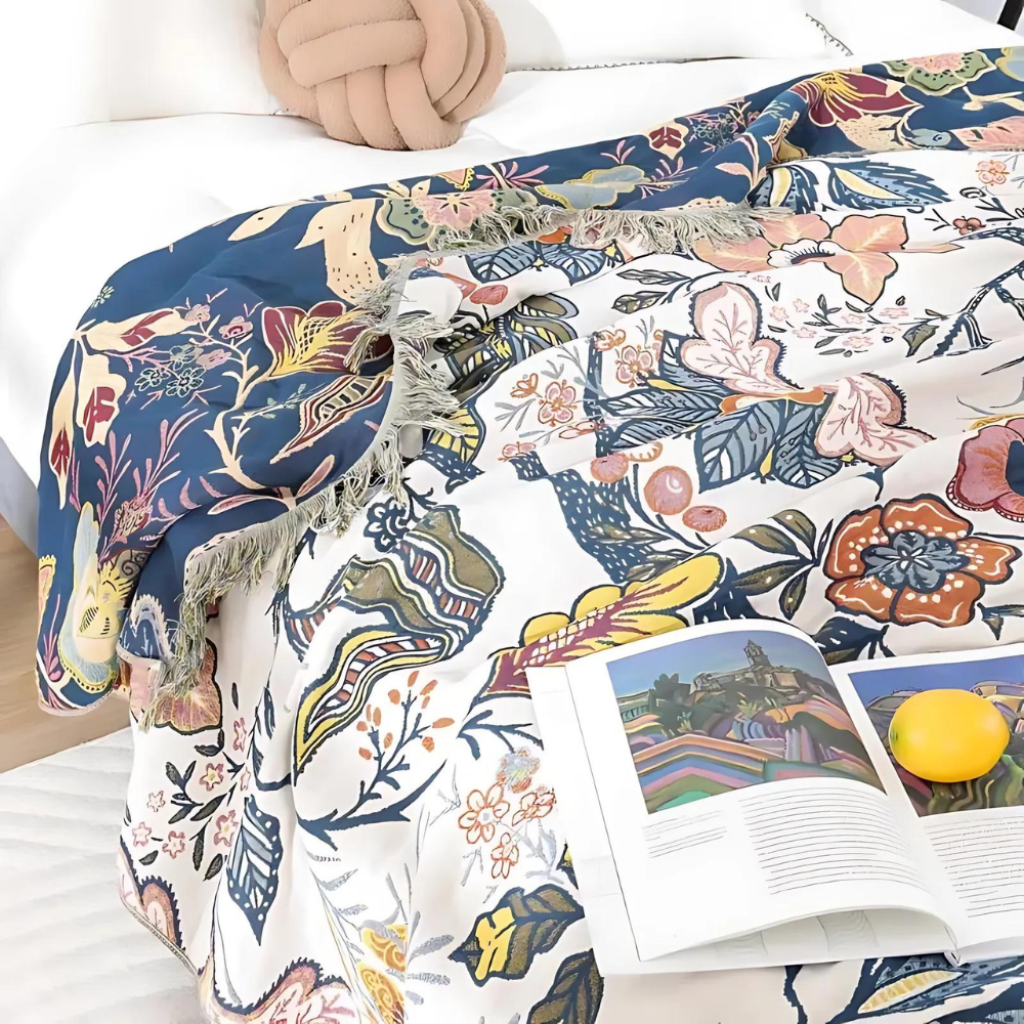Cooling Sofa Throw Blanket Floral Boho | Lersk
