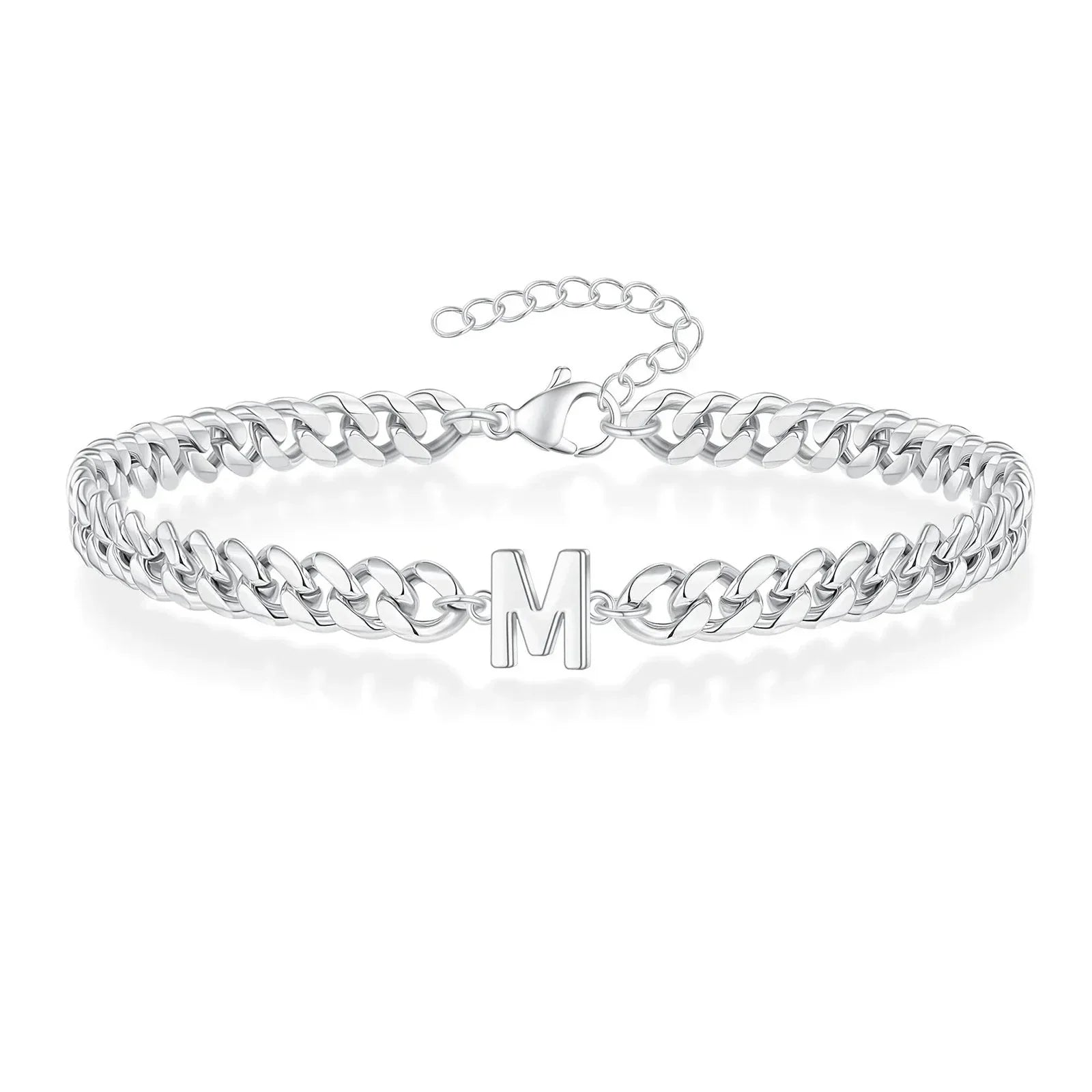 Partner-Armband mit Buchstabeninitialen im kubanischen Stil | Lersk