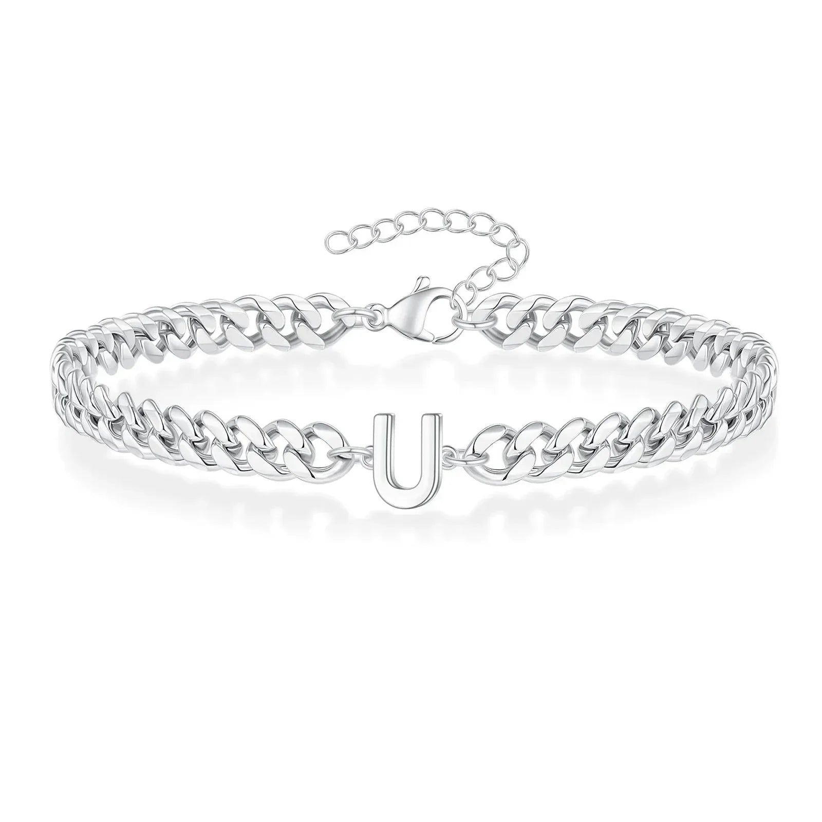 Partner-Armband mit Buchstabeninitialen im kubanischen Stil | Lersk