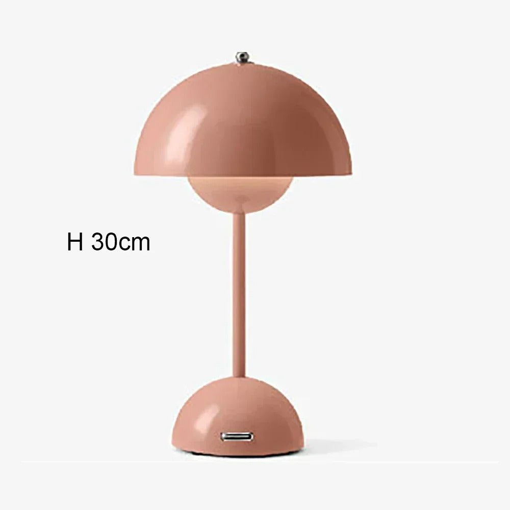 Nordic Led Table Lamp Wireless Rechargeable Mushroom Style for Small Spaces | Lersk