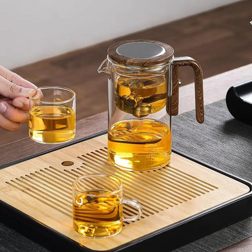 LumiGlass Teapot With Magnetic Filter And Wooden Handle | Lersk