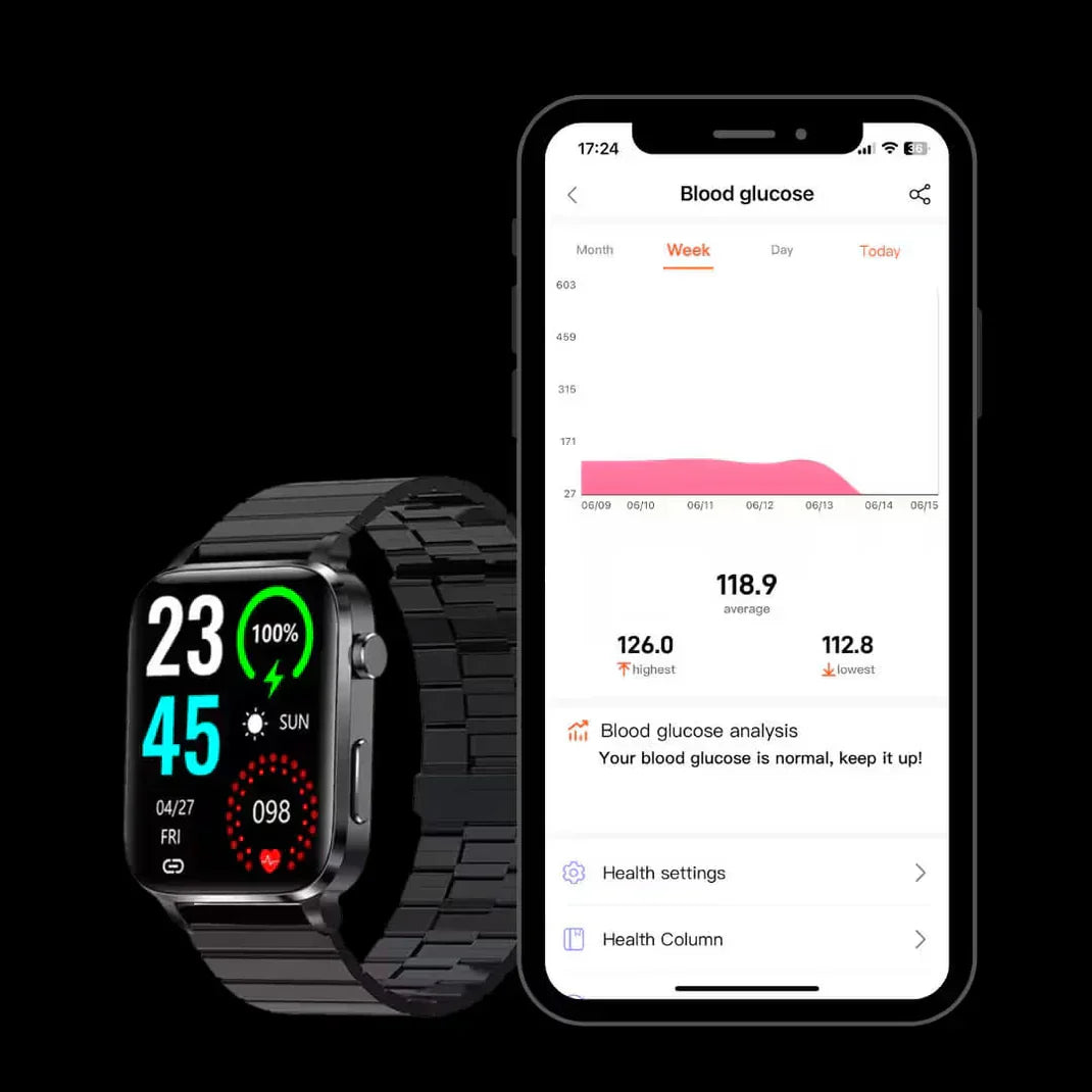 NyraTrack Smartwatch til ikke-invasiv blodsukkerovervågning og velvære | Lersk