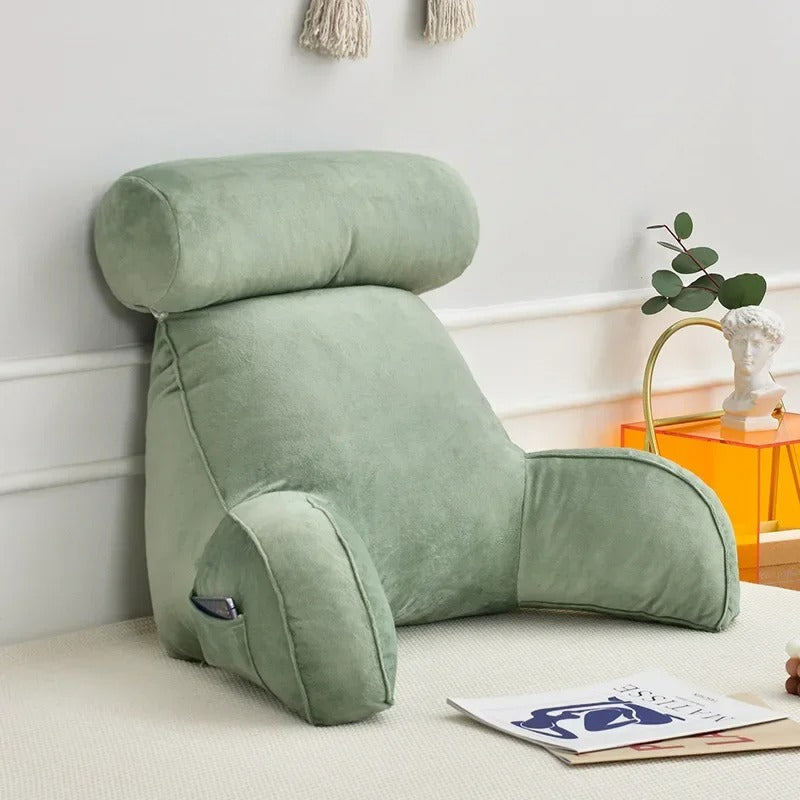 Backrest Pillow With Arms And Headrest For Readers Ergonomic Support | Lersk