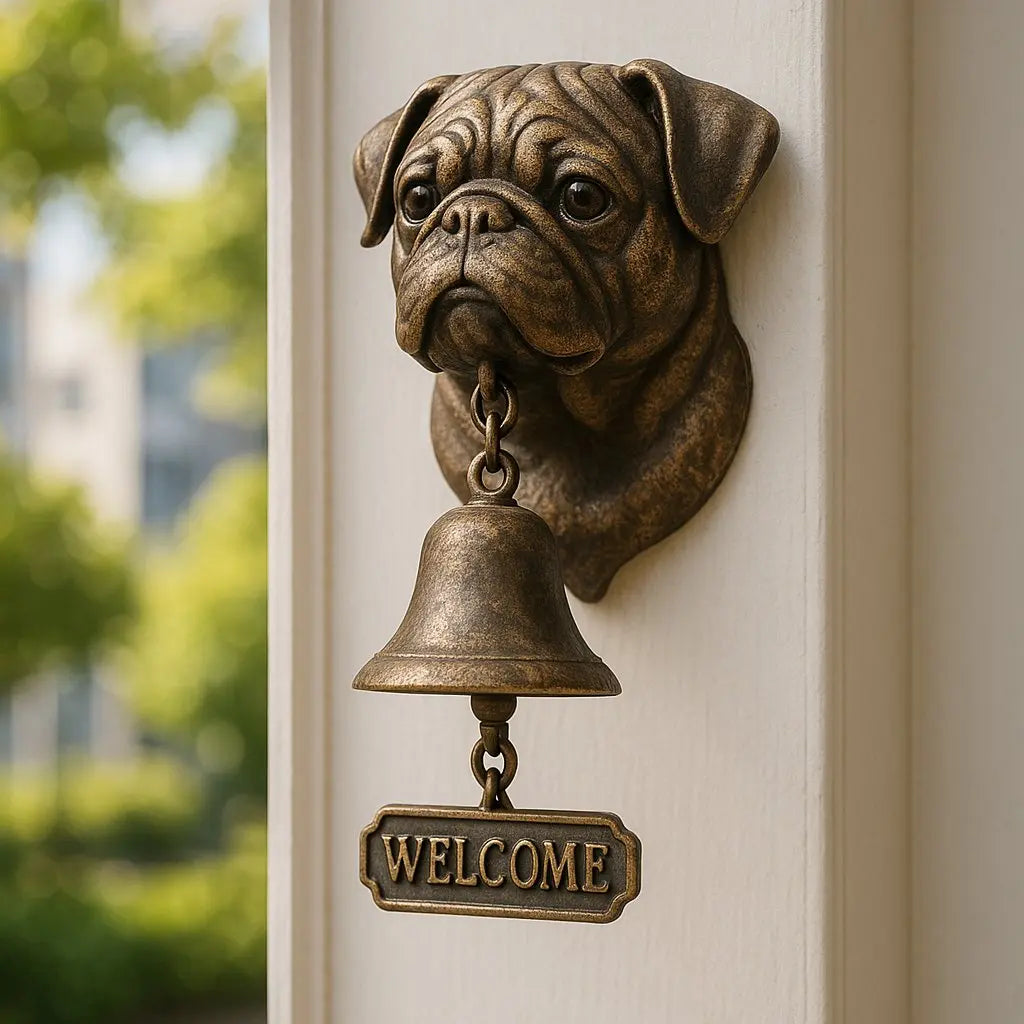 German Shepherd Bronze Welcome Bell Elegant Wall Bell With German Shepherd Design | Lersk