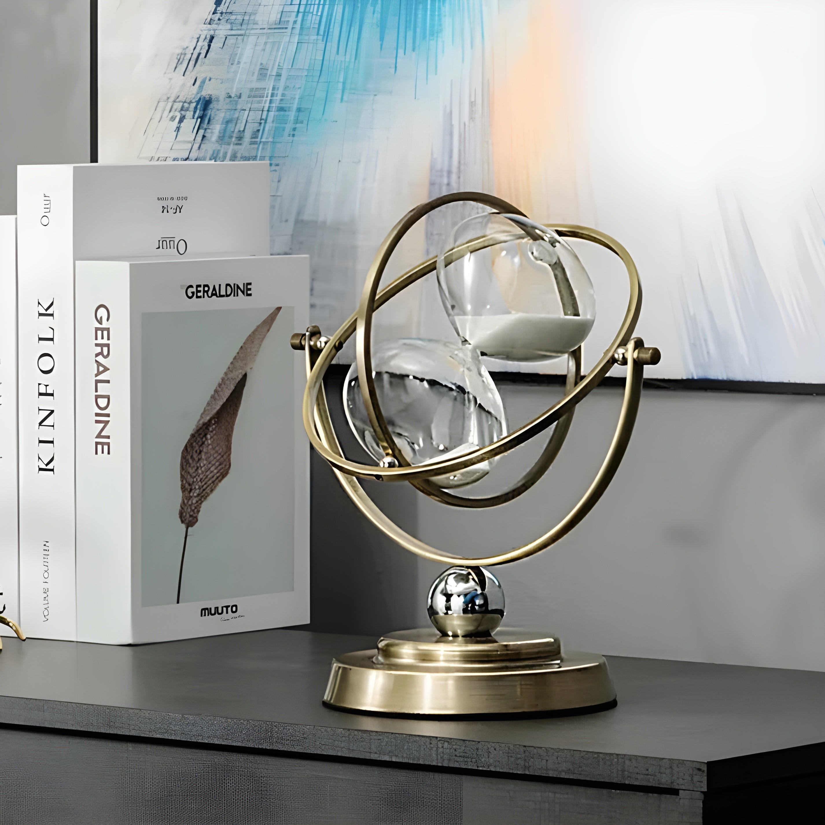 Horloge GracefulTime - Sablier de luxe avec cadre doré élégant et design intemporel | Lersk